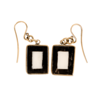 rectangle black earrings